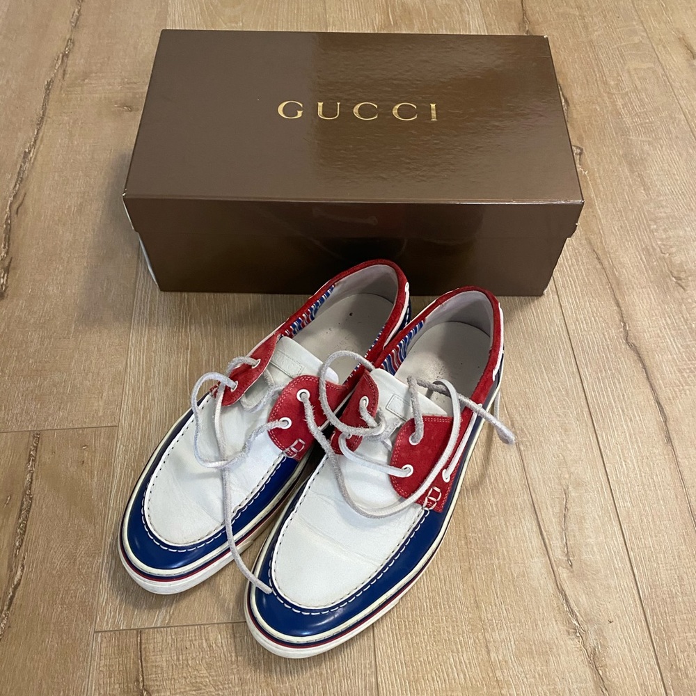 Gucci designer boat shoes